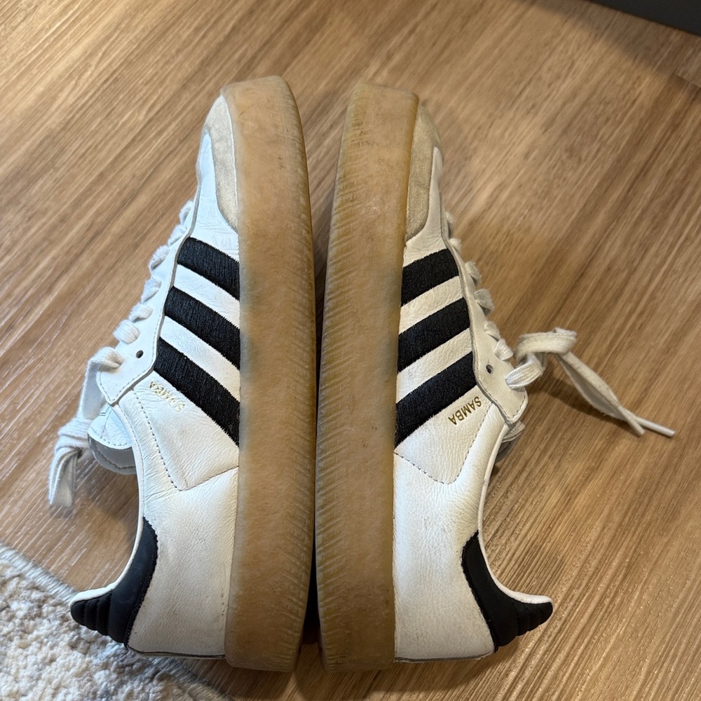 Adidas Samba White and Black Women's Shoes - Picture 8 of 9